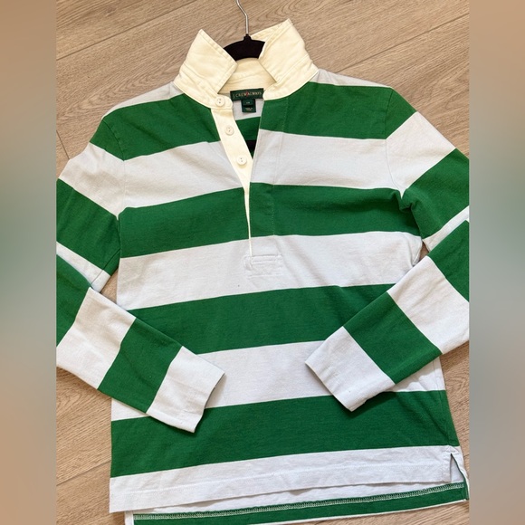 J. Crew Tops - J Crew Always Women’s Rugby Polo T-shirt Sz.XS Academia Collegiate Green Strip